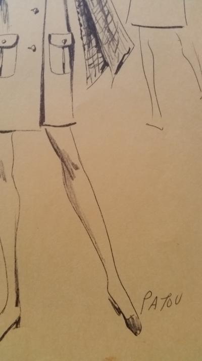 Jean PATOU - Croquis veste - Red Wool 2