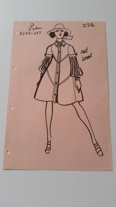 Jean Patou - Croquis veste et robe - red wool 2