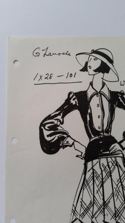 Guy Laroche - Croquis ensemble chemisier et jupe 2