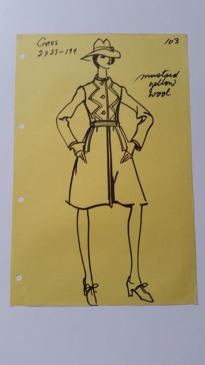 Madame Grès - Croquis veste - Mustard yellow wool 2