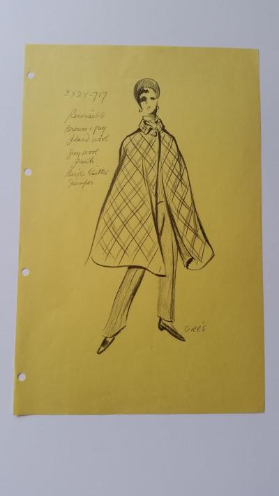 Madame Grès - Croquis cape 2