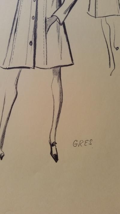 Madame Grès - Croquis veste - Red wool 2