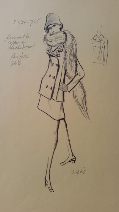 Madame Grès - Croquis tailleur jupe 2