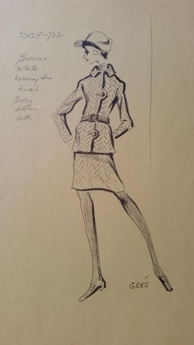 Madame Grès - Croquis tailleur jupe 2