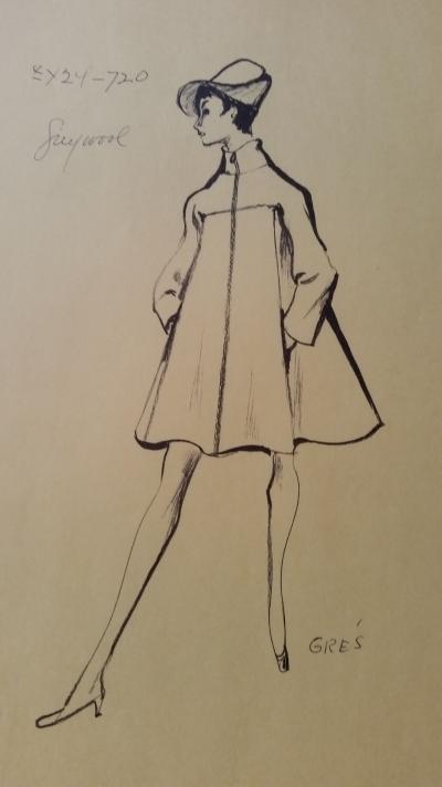 Madame Grès - Croquis veste - Grey wool 2