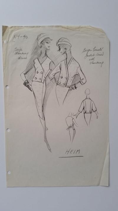 Jacques Heim - Croquis ensemble robe et veste 2