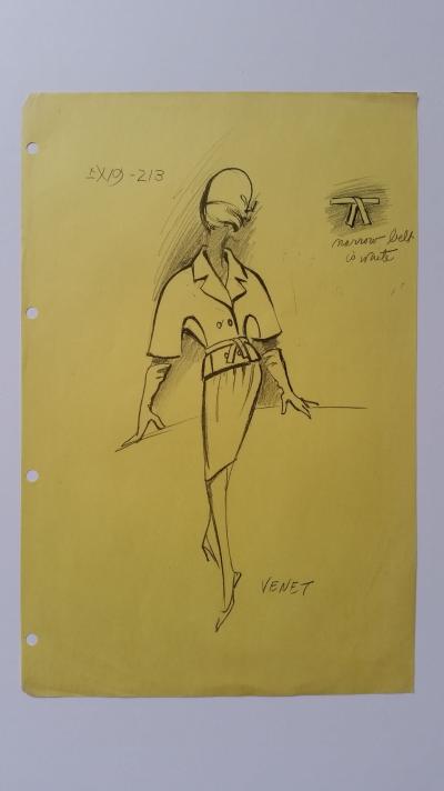 Philippe Venet - Croquis tailleur jupe 2