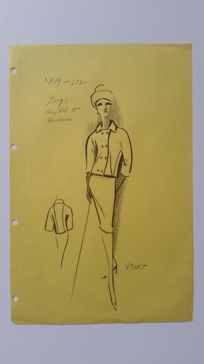 Philippe Venet - Croquis tailleur jupe 2