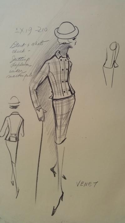 Philippe Venet - Croquis tailleur jupe 2