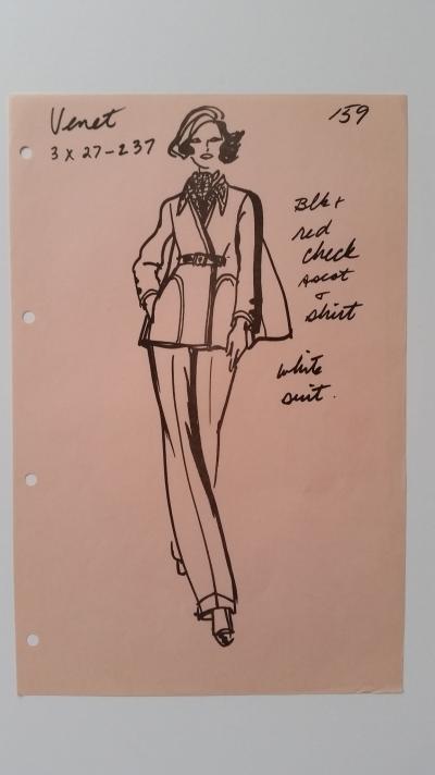 Philippe Venet - Croquis tailleur pantalon 2