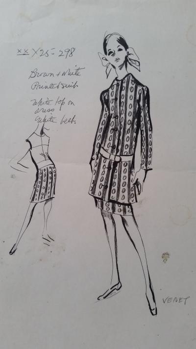 Philippe Venet - Croquis tailleur robe 2