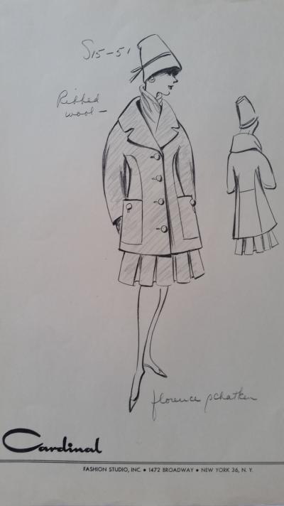 Florence Schatken - Croquis ensemble veste et jupe - Ribbed wool 2