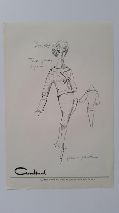 Florence Schatken - Croquis tailleur jupe - Tweed jersey 2 piece 2