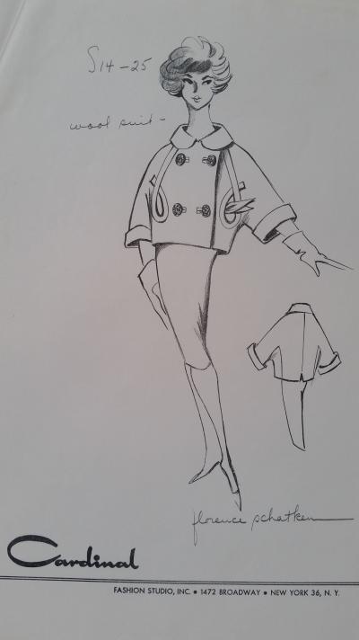 Florence Schatken - Croquis tailleur jupe - Wool suit 2