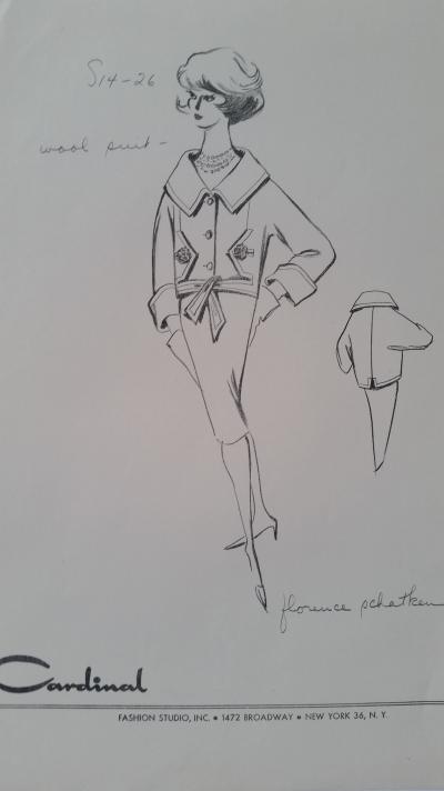Florence Schatken - Croquis tailleur jupe - wool suit 2