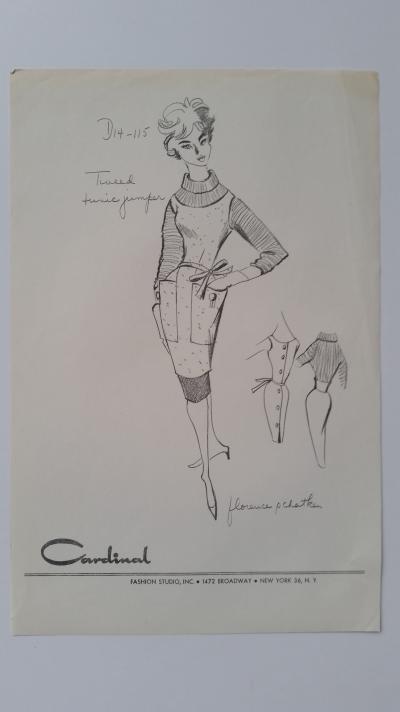 Florence Schatken - Croquis ensemble pull et robe - Tweed tunis jumper 2