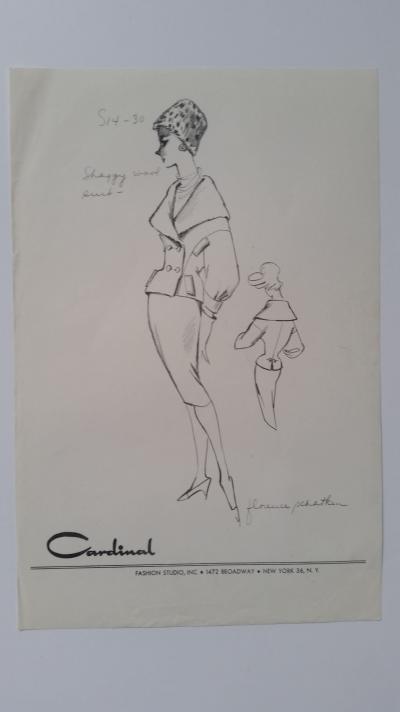 Florence Schatken - Croquis tailleur jupe - Shaggy wool suit 2