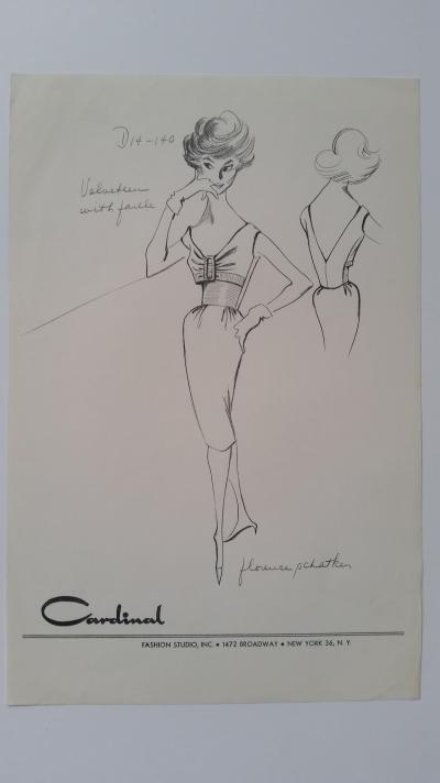 Florence Schatken - Croquis robe - Velveteen with faille 2