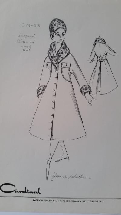 Florence Schatken - Croquis manteau - Leopard trimmed wool coat 2