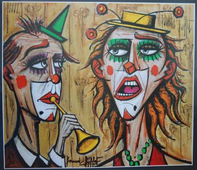 Bernard BUFFET : Les clowns musiciens - Affiche originale signée au feutre 2