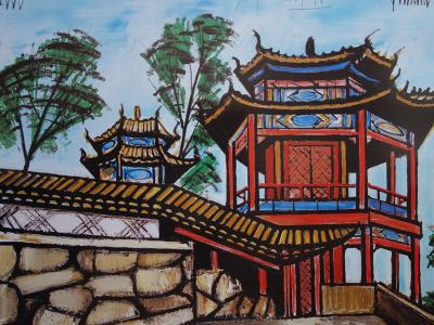 Bernard BUFFET : La Chine, Pékin - Affiche originale signée au stylo 2