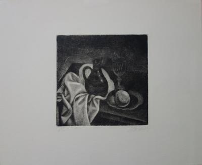 Demetrios GALANIS : Table du déjeuner, Gravure originale signée 2