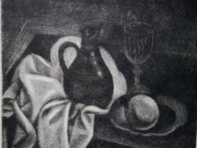 Demetrios GALANIS : Table du déjeuner, Gravure originale signée 2