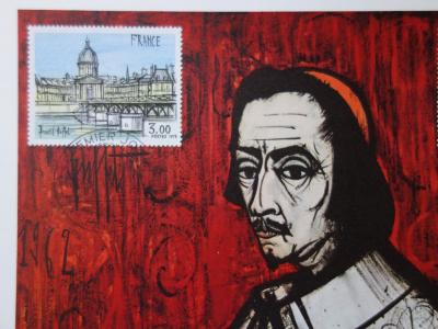 Bernard Buffet : Le Cardinal de Richelieu, Illustration ornée du timbre et du cachet signature (1978) 2