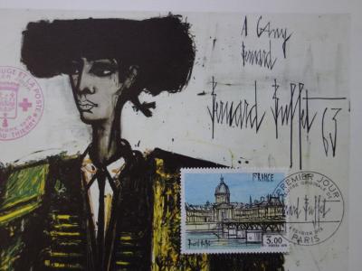 Bernard Buffet : Torero , Illustration ornée du timbre et du cachet signature (1978) 2
