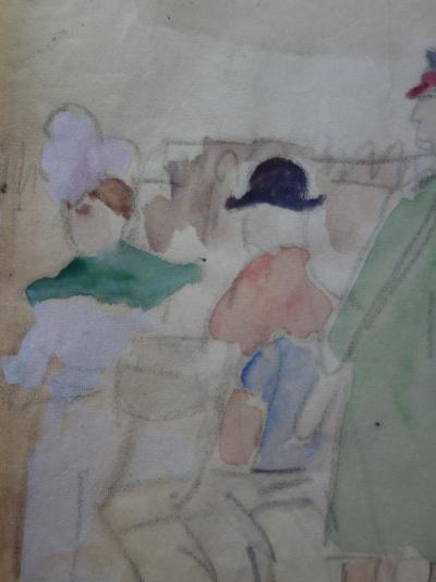 Demetrios GALANIS - On the beach of Deauville, original signed watercolour 2