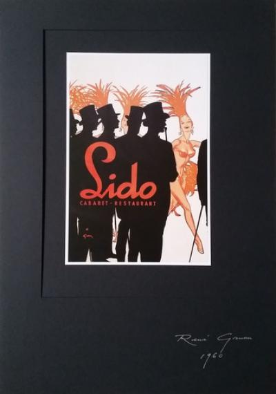 René Gruau - Dior - Gravure pour le Lido Cabaret - Restaurant 2