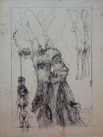 Edouard Goerg - Créatures fantastiques - Dessin original signé 2