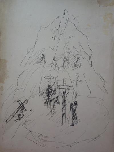 Edouard Goerg - Le Calvaire - Dessin original signé 2