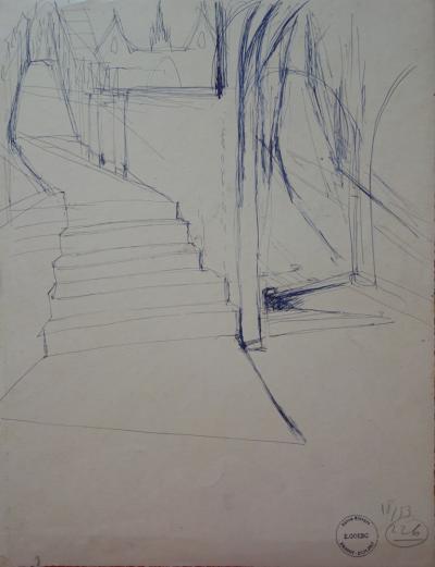 Edouard Goerg - Perspectives d’une cathédrale - Dessin original signé 2