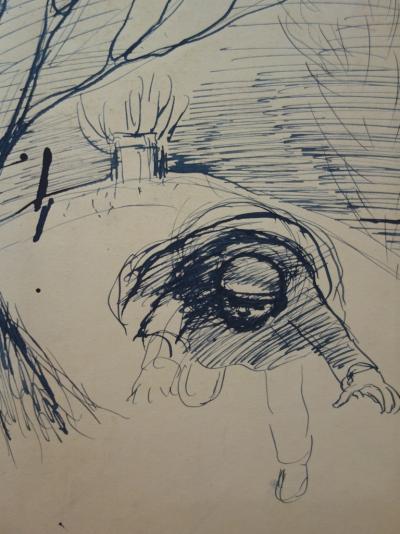 Edouard Goerg - Scène de campagne - Dessin original signé 2