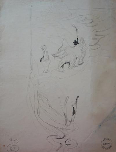 Edouard Goerg - Scène de campagne - Dessin original signé 2