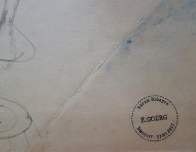 Edouard Goerg - Scène de campagne - Dessin original signé 2