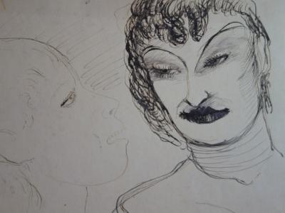 Edouard Goerg - Actrice androgyne - Dessin original signé 2