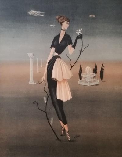 André BARLIER (d’après) - Illustration pour la maison de haute couture Dior, 1948 - Estampe signée 2