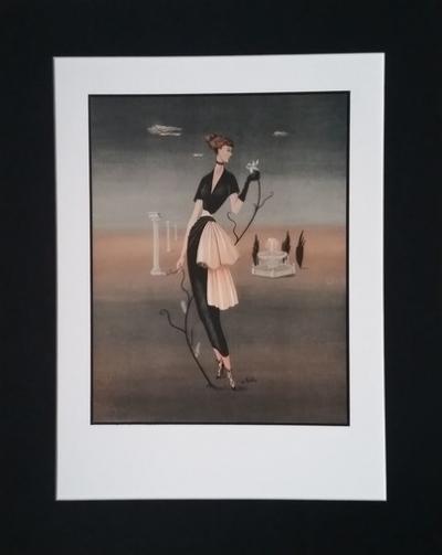 André BARLIER (d’après) - Illustration pour la maison de haute couture Dior, 1948 - Estampe signée 2