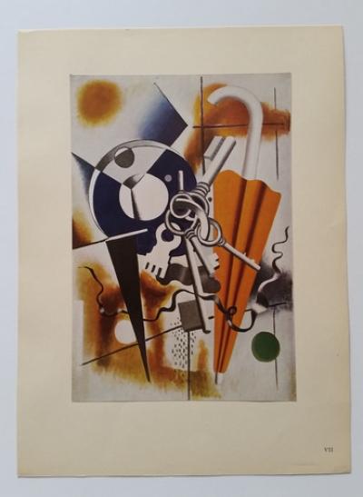 Fernand LÉGER (d’après) - Composition au parapluie et aux clefs, 1928 - Impression 2