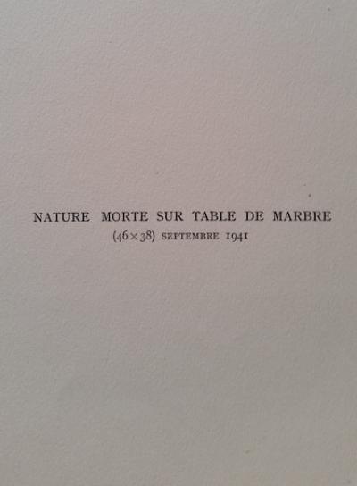 Henri MATISSE (d’après) - Nature morte sur table de marbre, 1941, Impression 2