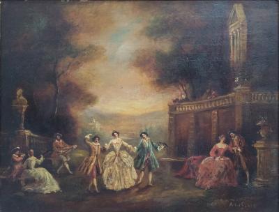 Adolphe René LEFEVRE (1834-1868). Fête galante dans un... 2