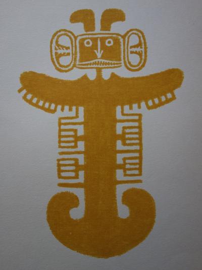 Culture Tolima - Lithographie à motif Précolombien : 