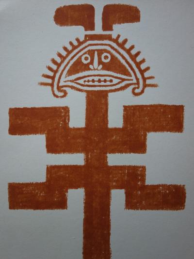 Culture Tolima - Lithographie à motif Précolombien : 