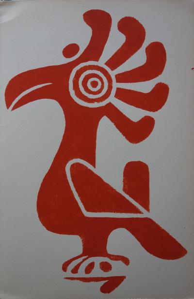 Culture Calima - Lithographie à motif Précolombien : 