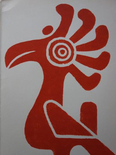 Culture Calima - Lithographie à motif Précolombien : 