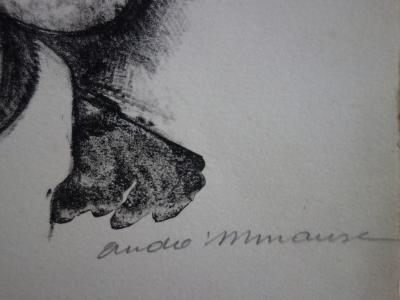 André MINAUX : Femme aux cheveux courts -  Lithographie originale Signée 2