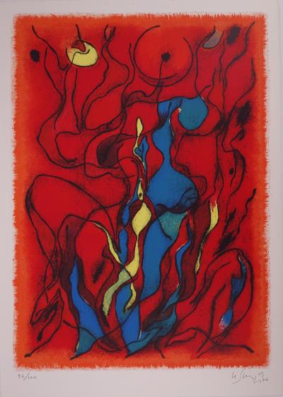 Gustave SINGIER : Couple flamboyant - Lithographie originale Signée 2