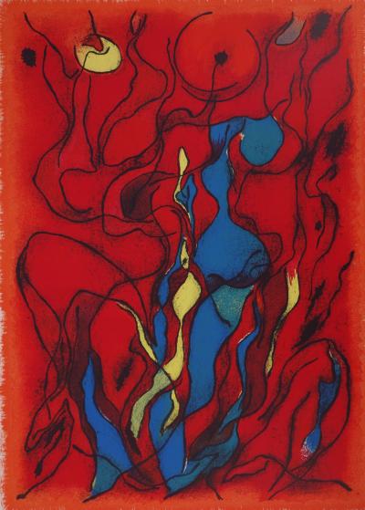 Gustave SINGIER : Couple flamboyant - Lithographie originale Signée 2